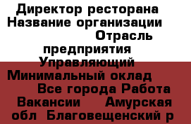 Директор ресторана › Название организации ­ Burger King › Отрасль предприятия ­ Управляющий › Минимальный оклад ­ 57 000 - Все города Работа » Вакансии   . Амурская обл.,Благовещенский р-н